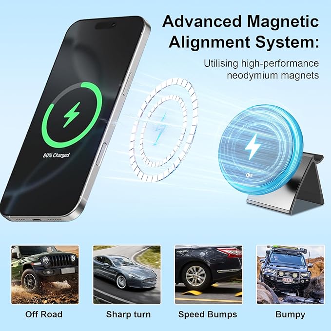 Wireless Car Mount Charger Fast Charging for Tesla Model 3/Y/3 Highland/Y Juniper (Model Y Juniper 2025+, Without OBD Charger)
