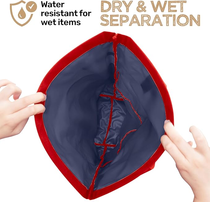 Living in a Bubble Wet Dry Laundry Bag – Portable Waterproof Laundry Hamper for RV, Campervan & Travel – Foldable Clothes Organizer with Separate Wet & Dry Compartments