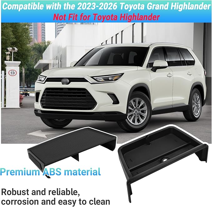 Center Console Organizer Compatible with 2023-2025 2026 Toyota Grand Highlander Interior Accessories, Console Organizer Tray ＆ Dash Holder Storage Box Insert Tray with Sunglasses Holder