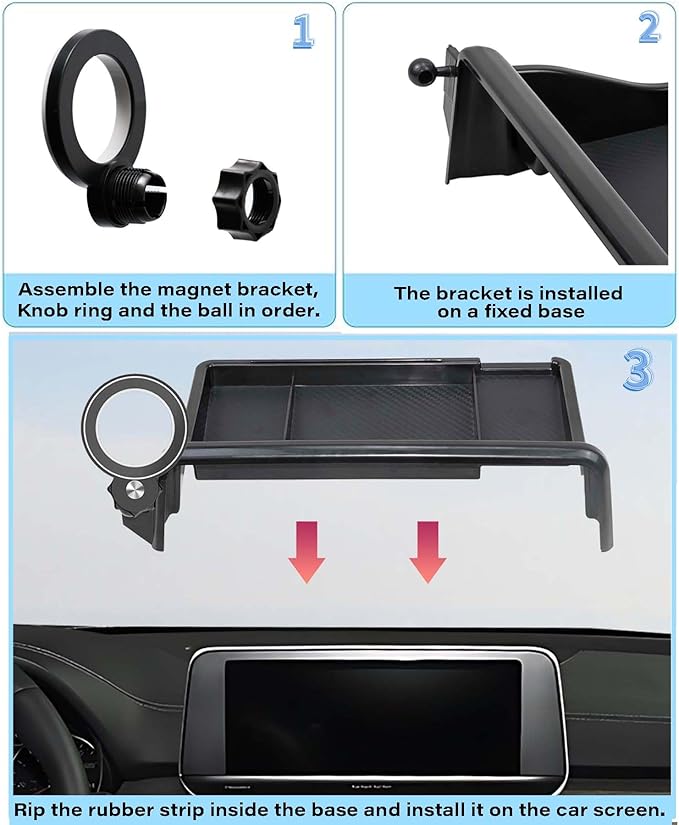 Car Phone Holder for KIA Telluride 2020 2021 2022 Accessories Apply to 10.25 Inch Screen Fixed Clip Magnetic Cell Phone Mount Hands-Free 360 Degree Rotation with Dashboard Storage Tray
