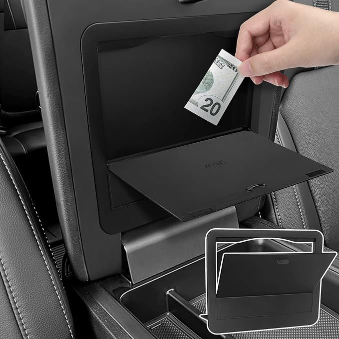 YOJOJOCO Center Console Hidden Box Organizer Compatible with Honda 2023-2025 2026 Pilot ＆ 2024-2026 Ridgeline ＆ 2024-2026 Passport Accessories Black ABS Plastic Material Secret Compartment