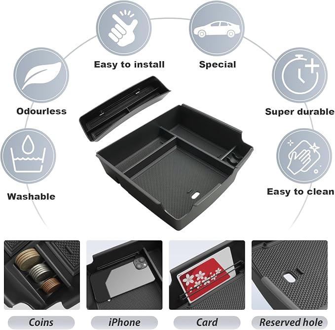 SKTU 2Pack for 2025 2026 Kia Carnival Center Console Organizer for 2025 2026 Kia Carnival Console Tray 2025 2026 Carnival Front Tray Kia Carnival 2025 2026 Accessories Insert Glove Pallet Organizer