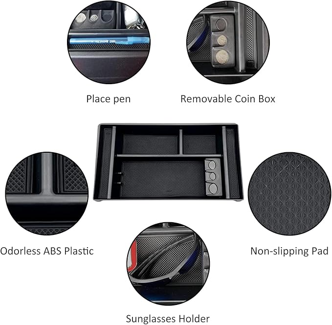 JOJOMARK Center Console Organizer Tray fits for 2019-2022 GMC Sierra/Chevy Silverado 1500 Accessories, 2020-2021 2022 2023 Silverado/Sierra 2500 HD/3500 HD