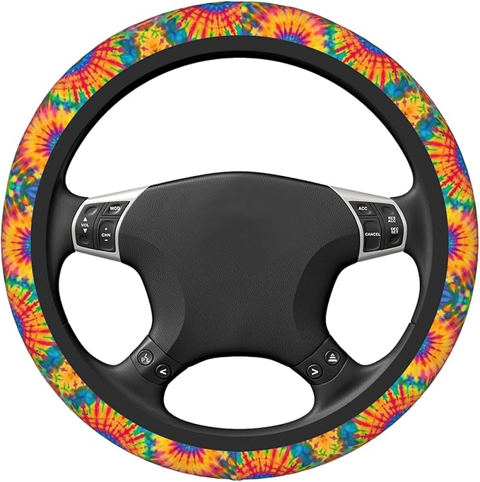 Car Steering Wheel Cover,Boho Universal Non Slip Wheel Protector 15 Inch Elastic Car Accessories for Men Women