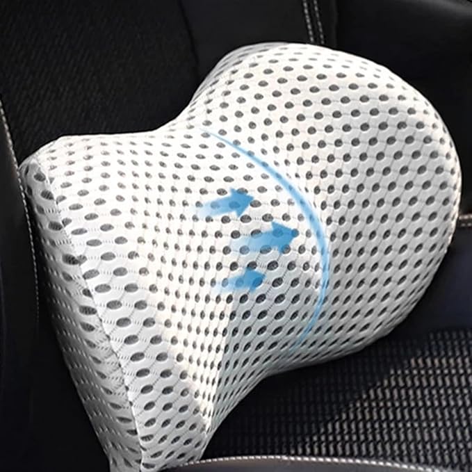 Lumbar Support Pillow for Car Seat, Mesh Office Chair Back Support Cushion, Ergonomic Back Pillows for Carseat,Office Chair,Desk,Wheelchair(Rojo)