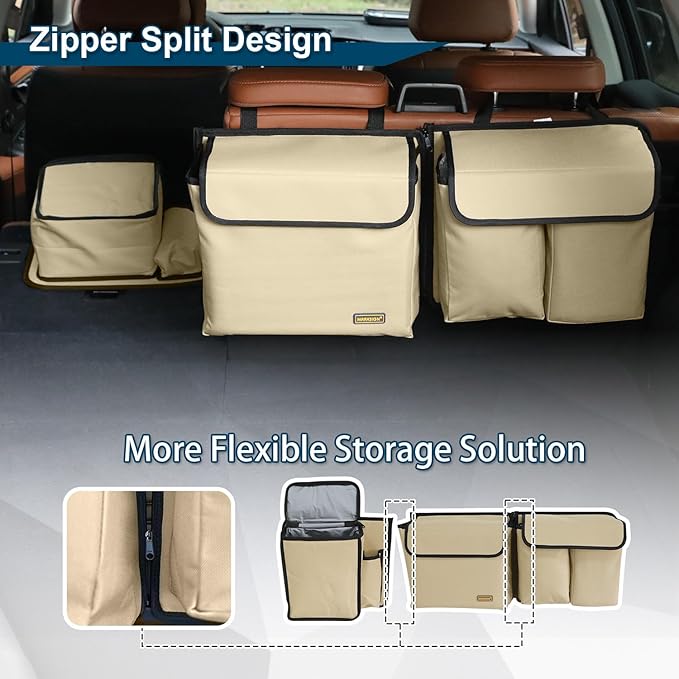 Deluxe Trunk and Backseat Organizer for Medium or large size SUVs & RVs, Detachable Storage Modules with Built-in Cooler, Patent Pending