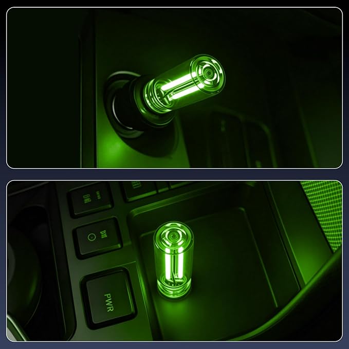 iFunyLED Car Interior USB LED Night Light, Portable Touch dimmable Car Ambient Lighting Kit, Retro Mini Transparent Glass Bottle Lamp Decorations for Vehicle Camping Bedroom Hallway, Pack of 2(Green)