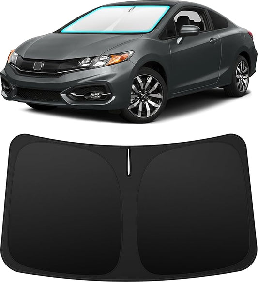 INSAUTO Custom Fit Windshield Sun Shade Accessories for Honda Civic 2012-2015, Foldable Front Window Sunshade, UV & Heat Reflector, Keeps Interior Cool, Includes Storage Bag