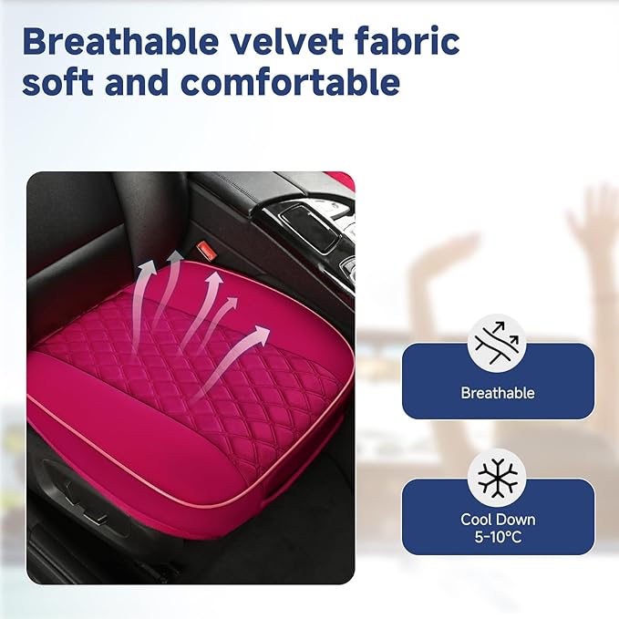 West Llama Front Car Seat Cover Protector, Comfortable Velvet Bottom Seat Cover Fits 95% of Vehicles,Cars,SUVs,Sedans,21.26 × 20.86 Inch(2PC-Pink)