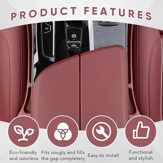 2PCS Car Seat Gap Filler Organizer, Upgrade Car Gap Filler with Fill and Storage Function for Storing Phones Keys Cards, Universal No Drop Seat Guard for Cars (Red)
