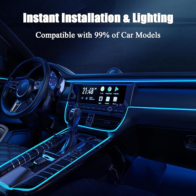 Car Interior Lights for Mitsubishi Delica/eK X/Grand Lancer/Shogun/Space Star/Xforce LED Car Interior Atmosphere Lamp Car Ambient Lighting Kits,Ice Blue