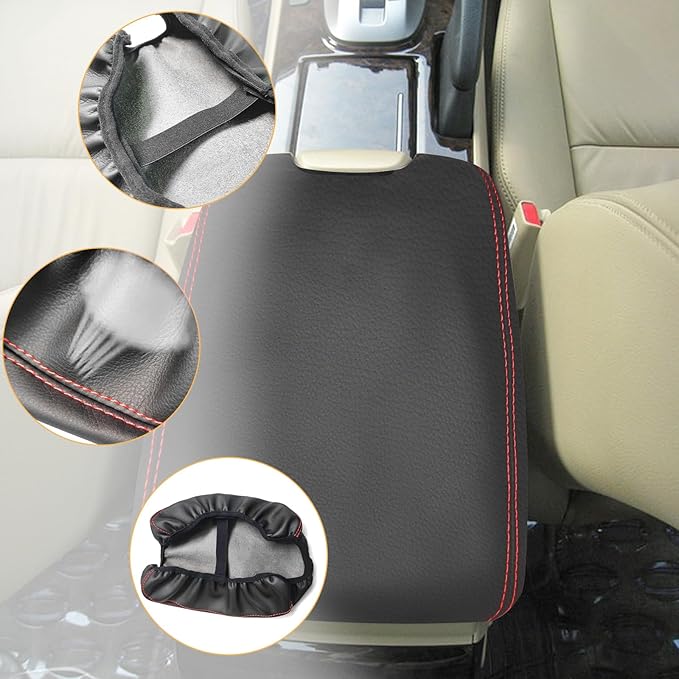 Compatible with Center Console Armrest Cover for Honda Accord 2008 2009 2010 2011 2012 Leather Arm Rest Storage Box Lids Cushion Protector Pad
