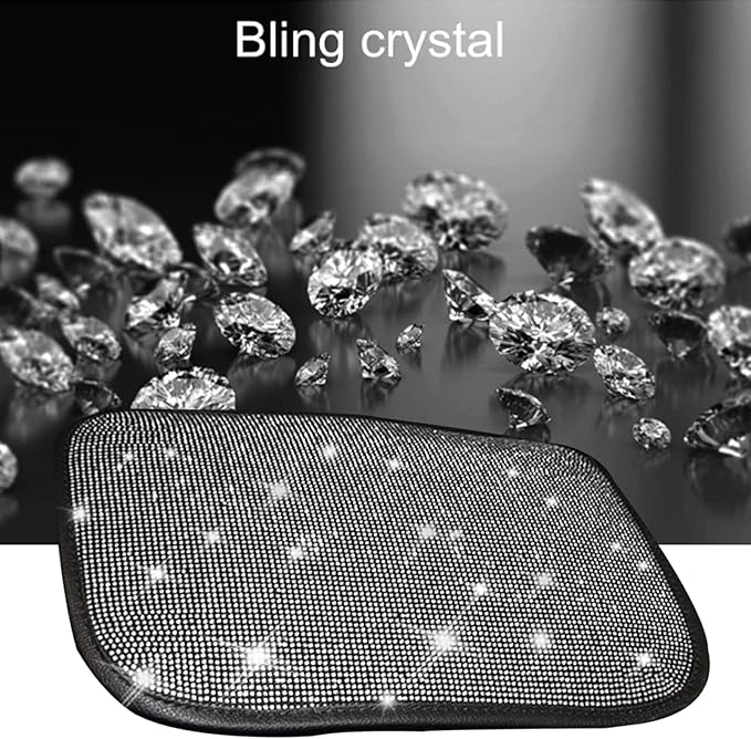 BetterJonny Auto Bling Car Armrest Cover, Crystal Rhinestone Auto Center Console Cover Pad Non-Slip Car Arm Rest Cushion Pad Universal Bling Car Accessories for Most Car (13.2 X 9.3 Inch)
