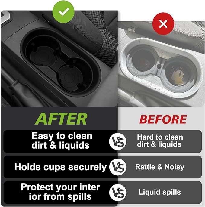 Muslogy Center Console Cup Holder Insert Compatible with 2005-2021 Nissan Frontier Accessories Middle Console Armrest Front Drink Holder Organizer Non-Slip Silicone Drink Stopper