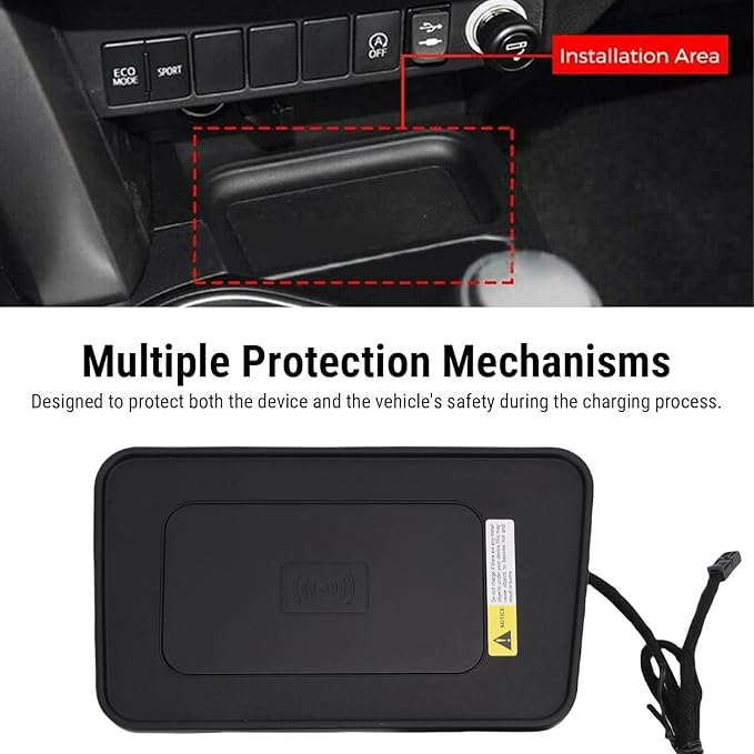Keenso Car Wireless Charger Pad, Car Wireless Mobile Phone Charging Pad Non Slip Safe Replacement for 2013 to 2019
