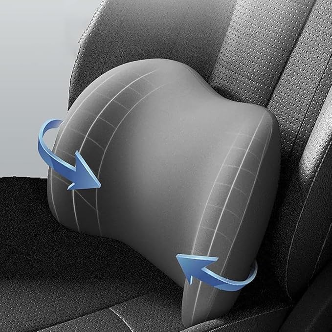 Headrest Lumbar Pillows Car Seat for Ford F150 2011-2025, Ergonomic Neck Back Support Cushion, Comfortable Breathable Washable Cover, Memory Foam, Blue