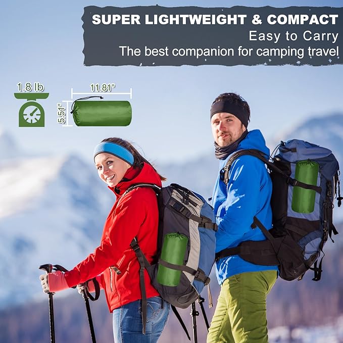 MEETPEAK Camping Sleeping Pad with Pillow, Upgraded Extra Thickness Inflatable Foot Press Camping Mat, Durable Waterproof Lightweight Sleeping Air Mattress for Hiking Backpacking Traveling