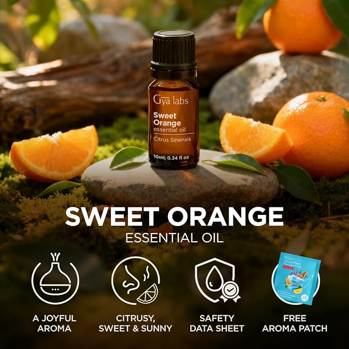 100% Pure Orange Essential Oil - 0.34 Fl Oz - Orange Oil for Hair, Skin, Diffuser, Aromatherapy & DIY Candle Making Scent