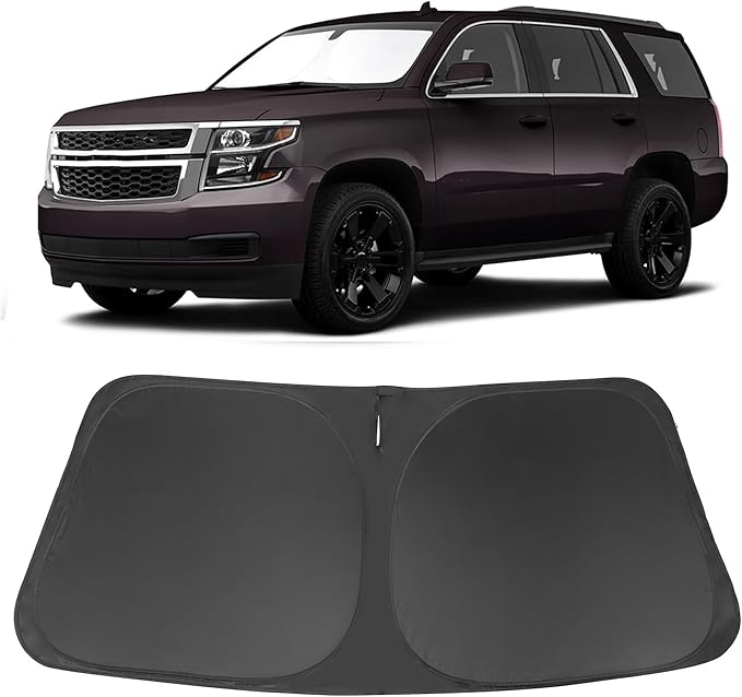 Windshield Sun Shade Custom Fit for 2015 2016 2017 2018 2019 2020 Chevrolet/Chevy Tahoe Accessories Foldable Sunshade Sun Blocker Protect Car from Sun Rays & Heat Damage Keep Car Cooler
