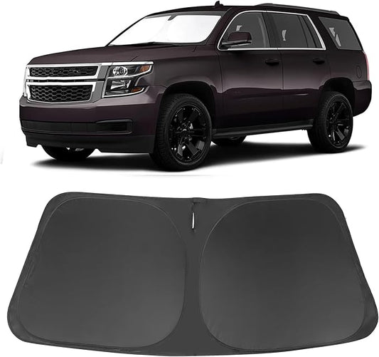 Windshield Sun Shade Custom Fit for 2015 2016 2017 2018 2019 2020 Chevrolet/Chevy Tahoe Accessories Foldable Sunshade Sun Blocker Protect Car from Sun Rays & Heat Damage Keep Car Cooler