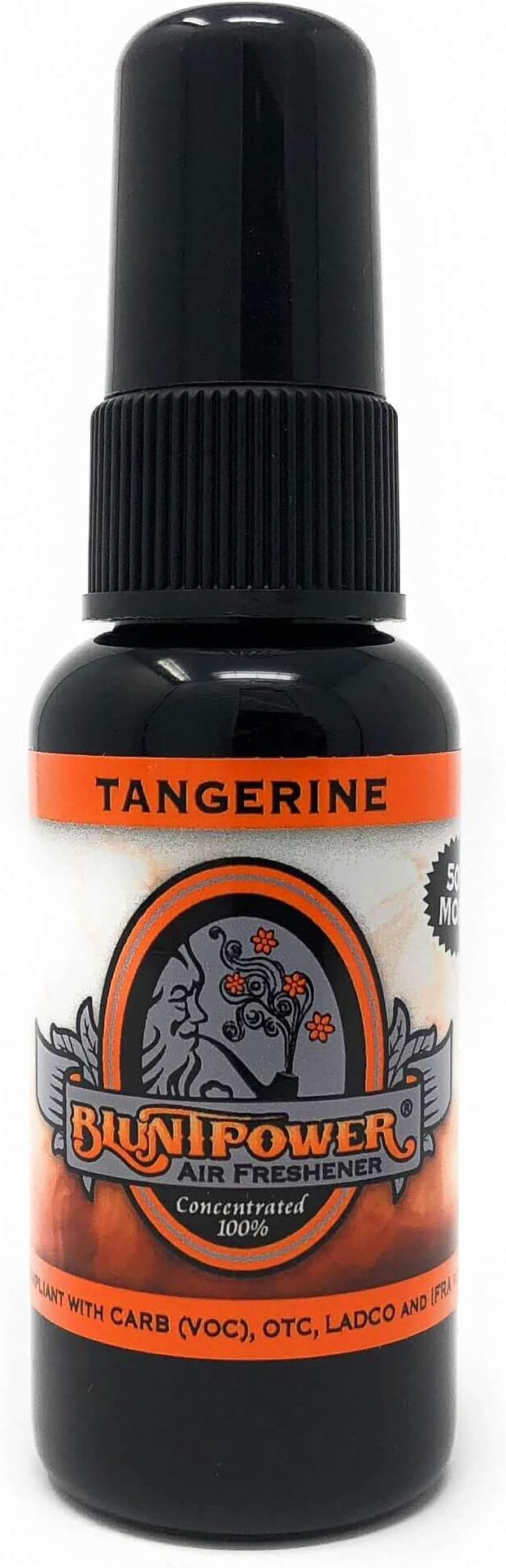 BluntPower (Tangerine, 1 Pack) Concentrated Air Freshener for Room and Car Spray - Oil-Based Diffuser Spray Bottle - Long-Lasting Bathroom Spray, Car Freshener, & Odor Eliminator Spray