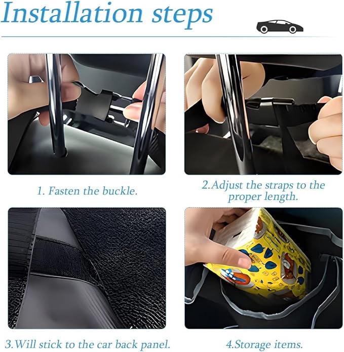 Car Trunk Organizer with Lid for 2023-2026 Honda HRV, Large Waterproof Vehicle Backseat Hanging Storage Bag with Pockets & Adjustable Straps