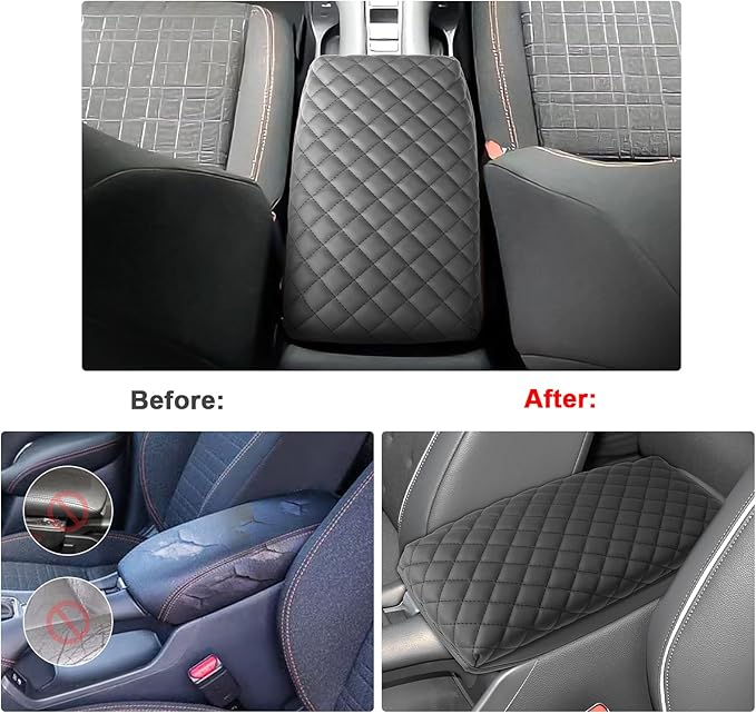 SXCY for 2023-2025 2026 Honda HRV Armrest Cover Pad for 2025 2026 Honda HRV Accessories 2025 2026 HRV Center Console Cover Middle Console Cover w/Soft Cotton Cushion (Added-Pad)