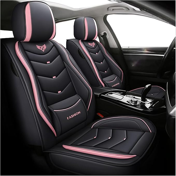 Car Seat Covers Full Set,Automotive seat Covers for Cars,Waterproof Leather seat Covers with Fixed Lumbar Support,Universal Fit for Most Cars,SUV,Trucks and Sedans