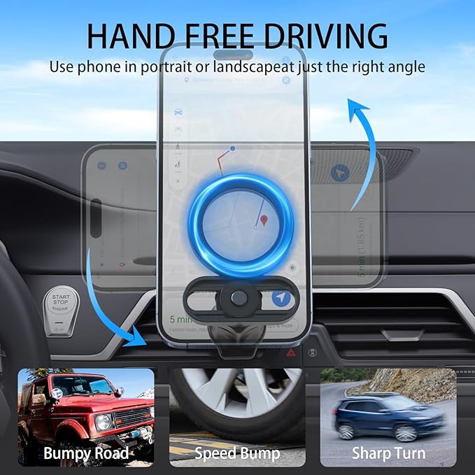 Mag safe Car Mount, Phone Holders for Your Car, [Strongest Magnets][Unlimited Angles]Magnetic Car Phone Holder Vent, Car Accessories for iPhone 16 15 Pro Plus Max 14 13 12 Mini Mag Safe Case Phones