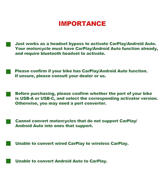 USB-A to USB-C CarPlay Bypass for Motorcycle Support Charging, CarPlay Bluetooth Headset Bypass Adapter, Enable Mirroring on Harley/Indian/Goldwing Without Headset, 1.64Ft/Black