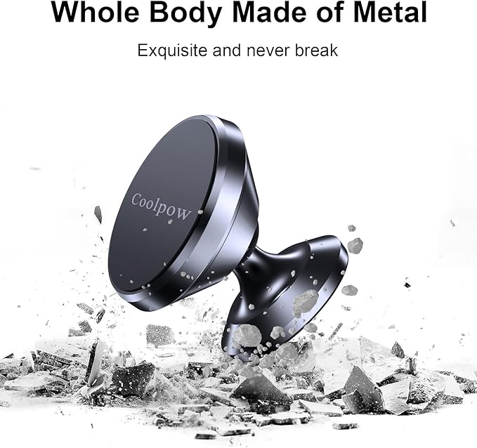 Coolpow【2 Packs Magnetic Phone Holder for Car【Strong Magnet】 Phone Holders for Your Car Phone Holder Mount【4 Metal Plate】 Universal Car Accessories for Women Men for iPhone Samsung Speakerphones