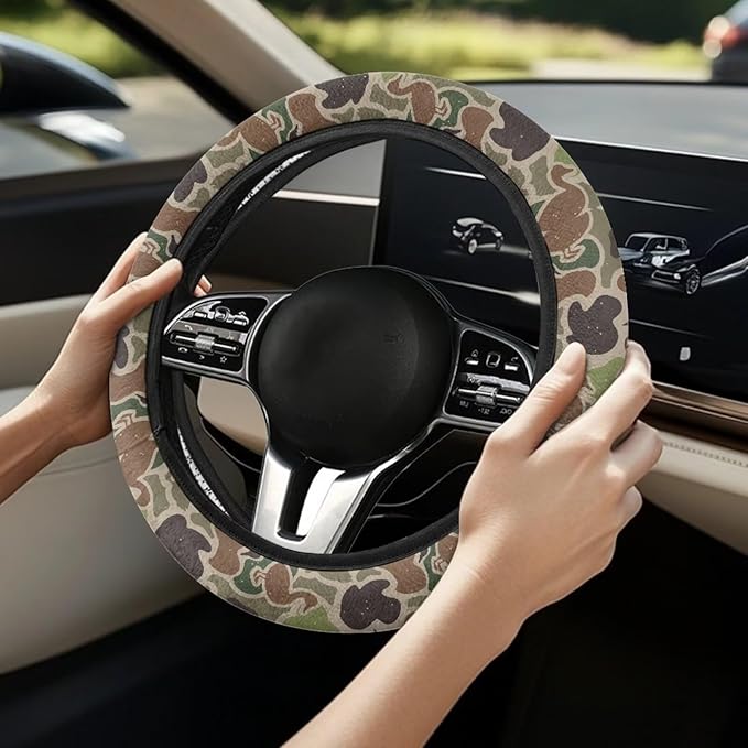 SEANATIVE Duck Camouflage Car Steering Wheel Cover Universal Car Accessory for Diverse Cars Neoprene Dust Cover for Steering Wheel