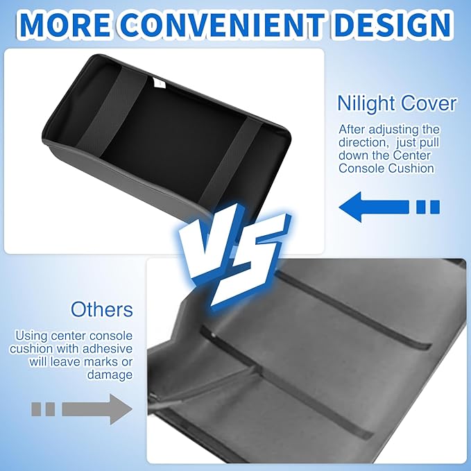 Nilight Center Console Cover Compatible with Toyota 4Runner 2010-2021 2022 2023 2024 PVC Leather Armrest Cover for Car Middle Console Cover Center Console Cushion Pad Car Armrest Box Cover,Black