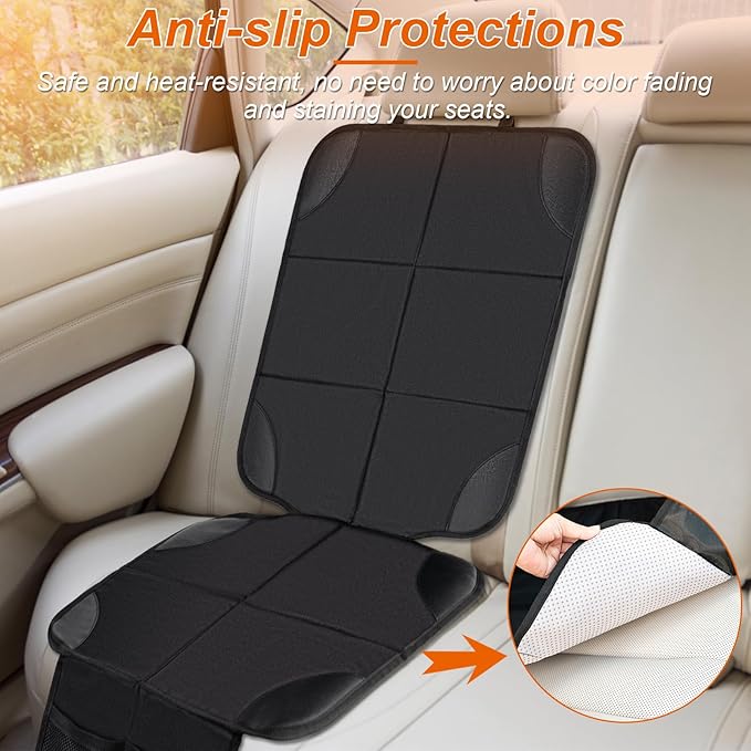 Car Seat Protector,2Pack Car Seat Cushion,with Thickest Padding and Non-Slip Backing,Waterproof 600D Fabric Car Seat Covers with Storage Pockets for Baby for Baby、Pet and All Types of Cars