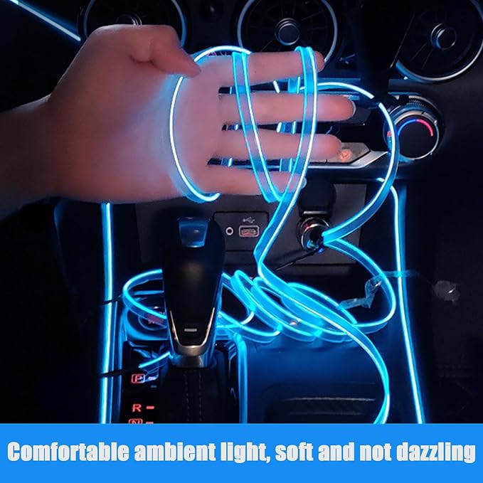 Car Interior Lights for Mitsubishi Delica/eK X/Grand Lancer/Shogun/Space Star/Xforce LED Car Interior Atmosphere Lamp Car Ambient Lighting Kits,Ice Blue