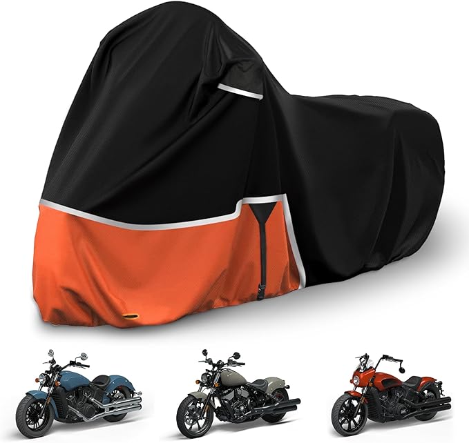 Waterproof Motorcycle Cover Replace for Indian Scout/Scout Bobber/Chief, 420D Oxford Cloth Customized Motorcycle Cover for Snow Rain Dust Protection