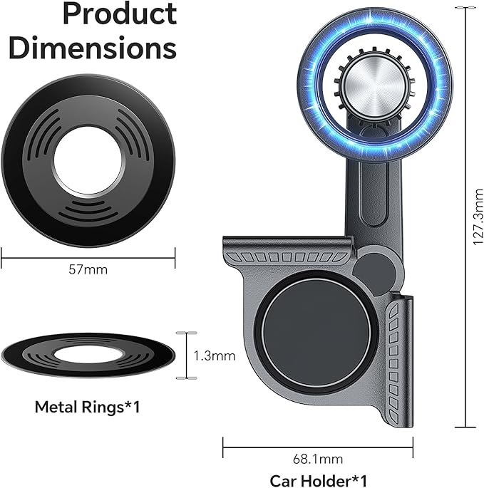 for Magsafe Car Mount, Tesla Phone Mount for Car【20 Strong Magnets】Magnetic Phone Holder for Car Tesla Phone Holder Model Y/3/S/X Accessories, No Glue Required, for iPhone 17 Pro Max 16 15 14