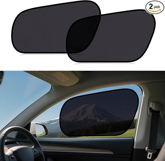 ZATOOTO Tesla Model Y Window Shades for Front Window Sun Shade Semi Transparent Static Cling | Custom Fit 2020-2024 | 95% UV & Heat Block | Privacy Protection | No Adhesive, Tool-Free Install