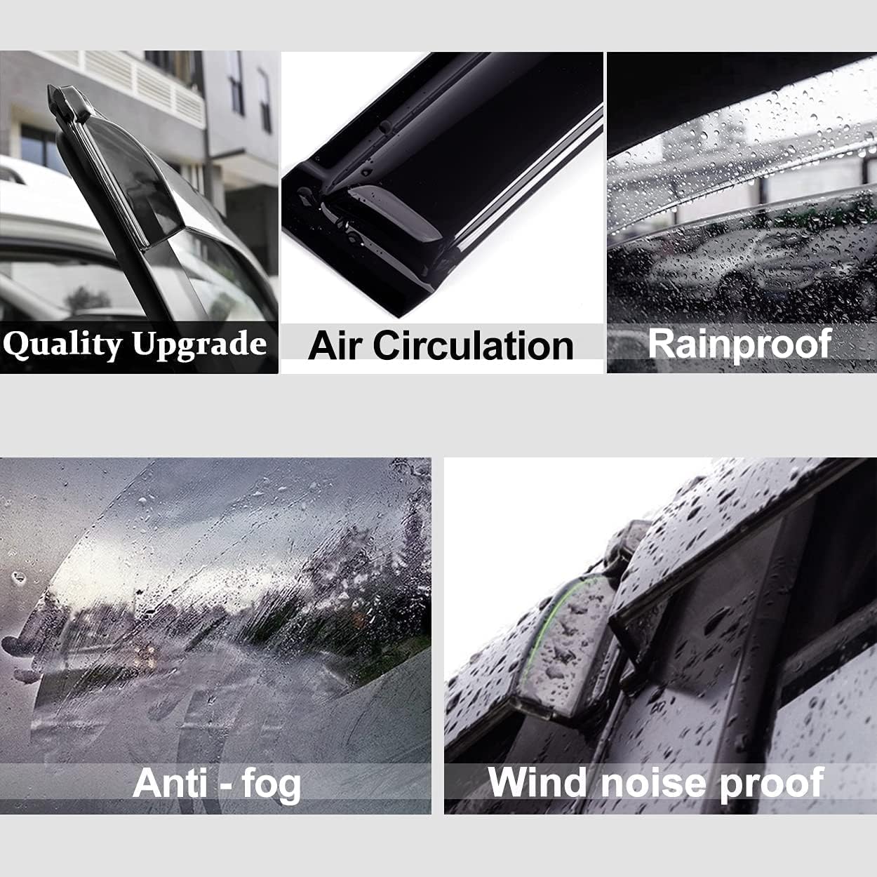 Side Window Wind Deflector fit for 2002-2006 Nissan Altima Sedan,4pcs Outside Mount Style Nice Sun Rain Guards Set,Dark Somke Nice Window Visors 94722