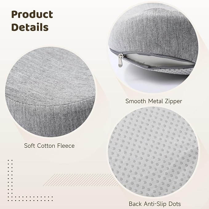 Memory Foam Car Seat Cushion with Lumbar Support, 15.7 X 16.9 X 11.4 in, Non-Slip Seat Cushion, Ergonomic Design, Breathable, Gray