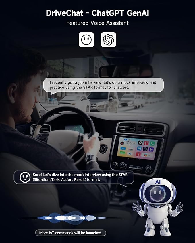 Magic Box - AI Box CarPlay Android Auto Wireless 2GB+16GB, Support YouTube, Netflix, Prime Video, Disney+, Spotify w/HDMI Output, Dual Wi-Fi & BT (5.4 & 4.2), USB Playback, AI-Powered, OTA