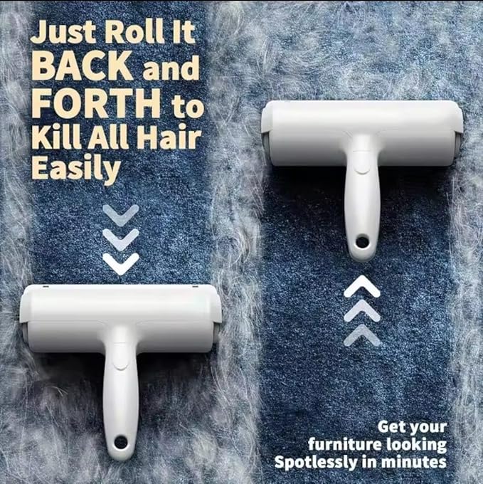 Pet Hair Remover Roller for Dog Hair and Cat Hair – Self-Cleaning Lint Roller for Furniture, Couch, Carpet, Clothing, Bedding and Car Seats – Reusable, Durable, Portable Fur Removal Tool