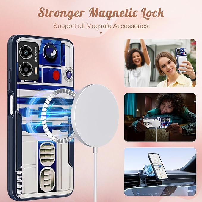 for Moto G Power 5G 2024 Case - Compatible with MagSafe Women Girls Boys Cute Magnetic Phone Cover Cool Blue Unique Heavy Duty Shockproof Design for Motorola Moto G Power 5G 2024 Cases