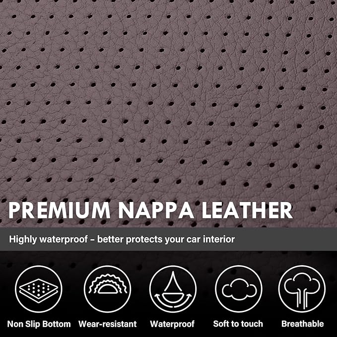 Coverado Silverado Seat Covers Full Set, Faux Leather Car Seat Covers Fit for Chevy Silverado GMC Sierra 2007-2013 & 2019-2026 1500, 2020-2026 2500HD 3500HD Crew Double Extended Cab(Brown)