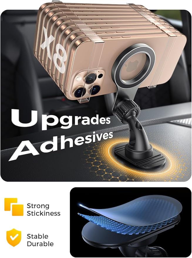 MAGIC JOHN for iPhone 17 Pro Max MagSafe Car Mount, Air Vent Phone Holder Car, [Super Magnetic] Magnetic Car Phone Mount Dash, Cell Phone Holders for Your Car Accessories fit iPhone 16 15 14 13