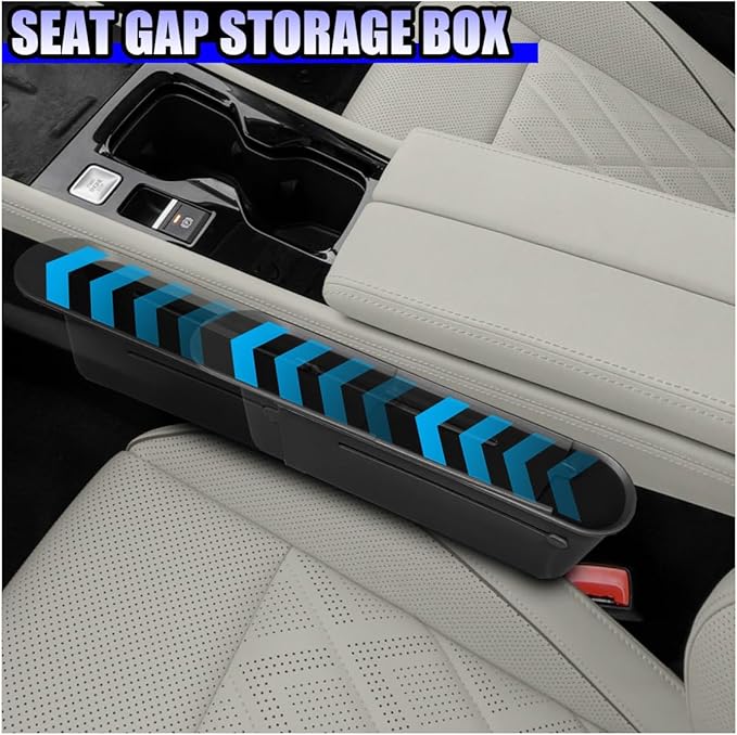 YoRise Car Seat Gap Filler, Multifunctional Car Seat Organizer, Phone Holder Between Seats & Console, Automotive Storage Box Accessories for Keys, Sunglasses, Cards, Phones (Black)