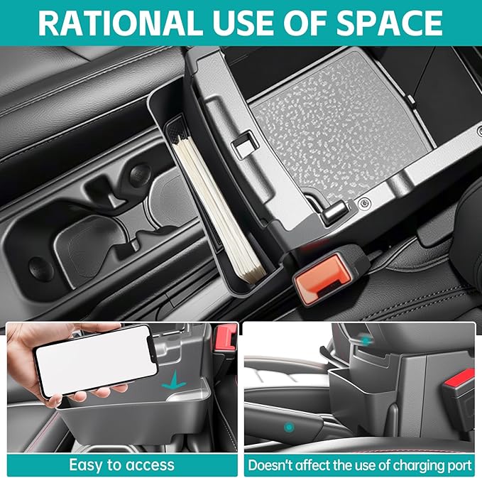 Center Console Organizer Compatible with 2018-2026 Jeep Wangler JL JLU 4xe Rubicon Sahara & 2020-2026 Gladiator JT Accessories, Console Hanging Box Tray Fit for Jeep Interior Accessories