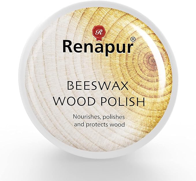 Renapur Premium Beeswax Wood Polish - Natural Furniture Polish & Conditioner - Nourishes, Polishes, and Protects All Wood Types - Food-Safe - Ideal for Wooden Surfaces & Furniture (6.7 fl oz)