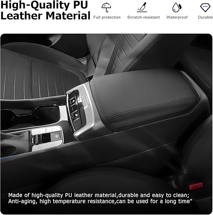LUWU 2025 2026 Santa Cruz Center Console Cover Compatible with 2022 2023 2024 2025 2026 Santa Cruz Accessories Armrest Cover Center Console Pad Armrest Console Cover (Thin Black)