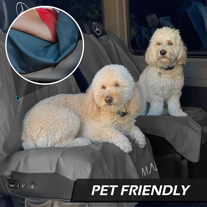 Malo’o SeatGuard Car Seat Cover Towel, Universal Seat Protector Towel for Trucks and Cars, Heavy Duty Seat Cover for Sports Gear, Dogs and Wet Clothing, Grey